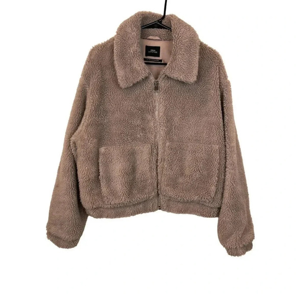 Urban Outfitters Cropped Teddy Bear Jacket Sz L - Picture 2 of 16